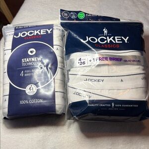 (9) Jockey Classics Men’s 36 Full Rise Briefs 4-Pack and 4+1-Pack